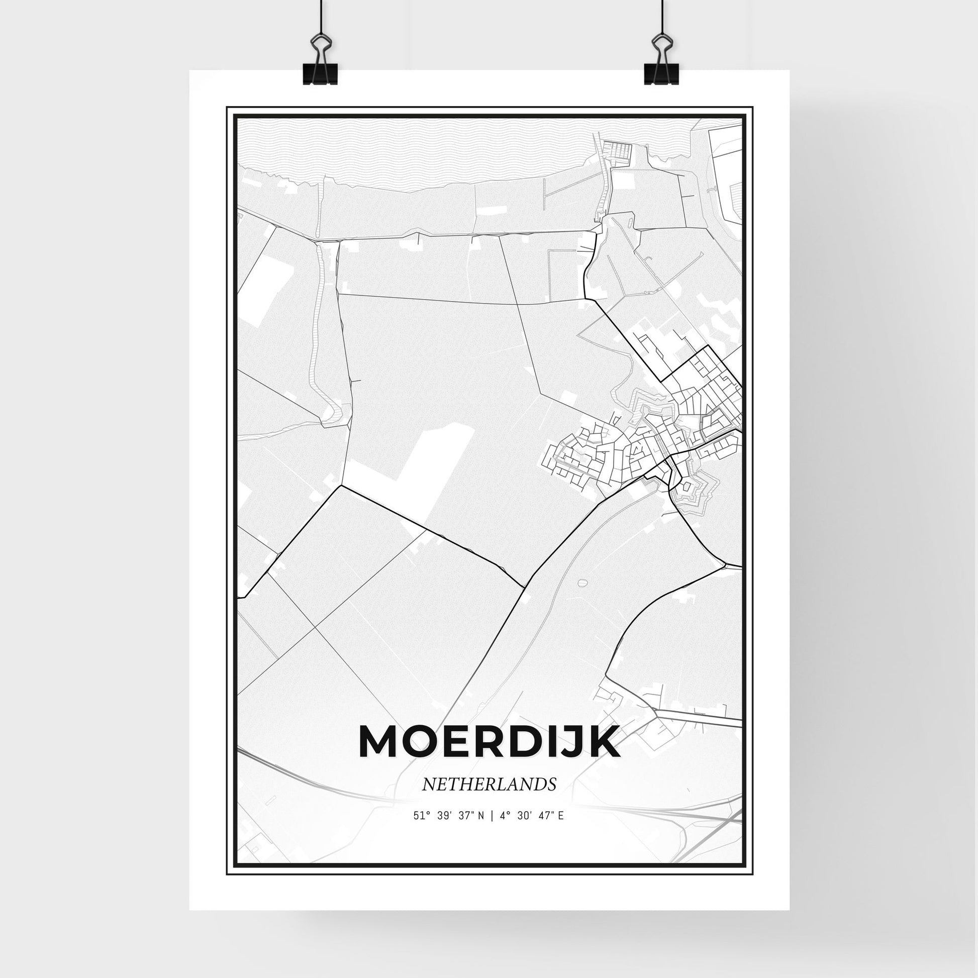  Moerdijk Netherlands - Premium City Map Poster