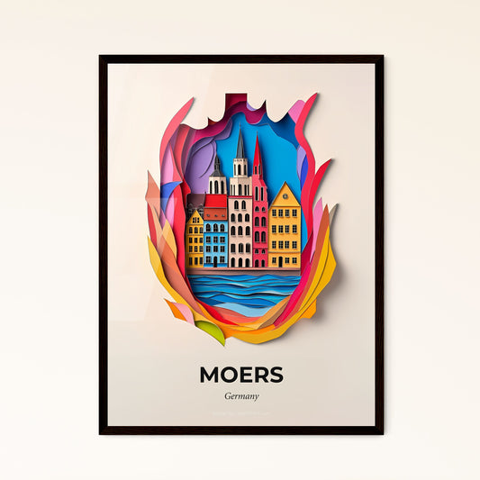 Vivid Moers, Germany - a paper cut of a city with a fire