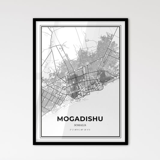 Mogadishu Somalia - Scandinavian Style City Map for Modern Home Decor