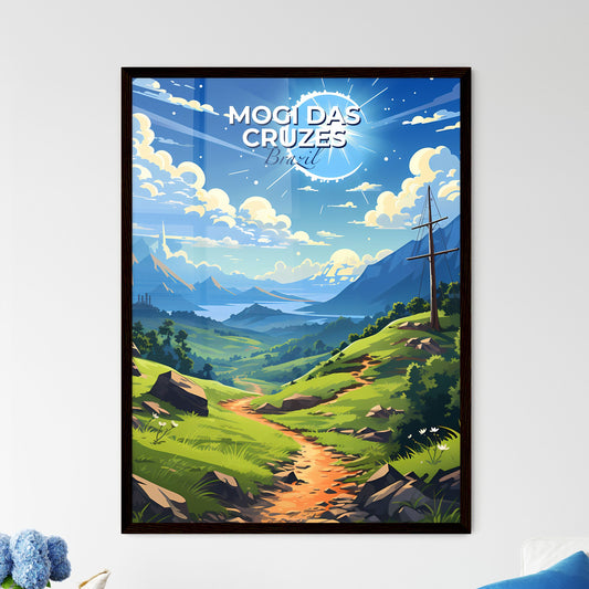 Brazilian Mountain Landscape Painting with Dirt Path, Skyline, and Blue Sky Default Title