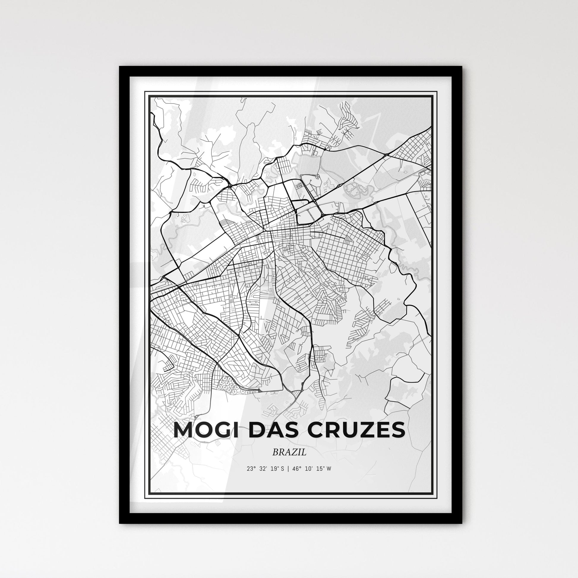 Mogi das Cruzes Brazil - Scandinavian Style City Map for Modern Home Decor