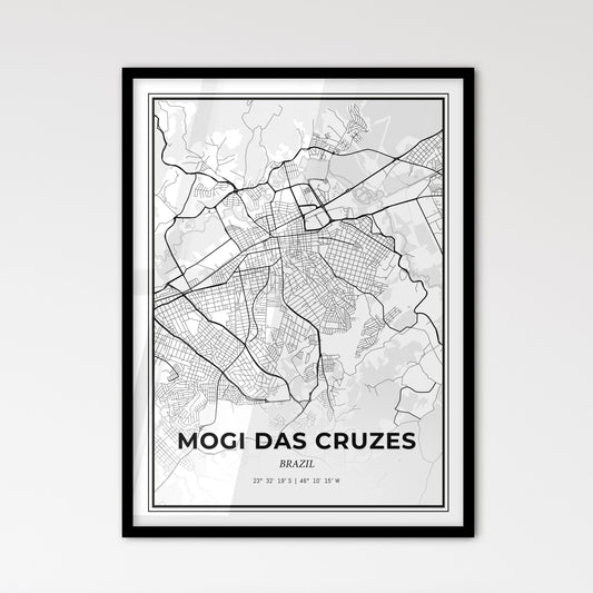 Mogi das Cruzes Brazil - Scandinavian Style City Map for Modern Home Decor