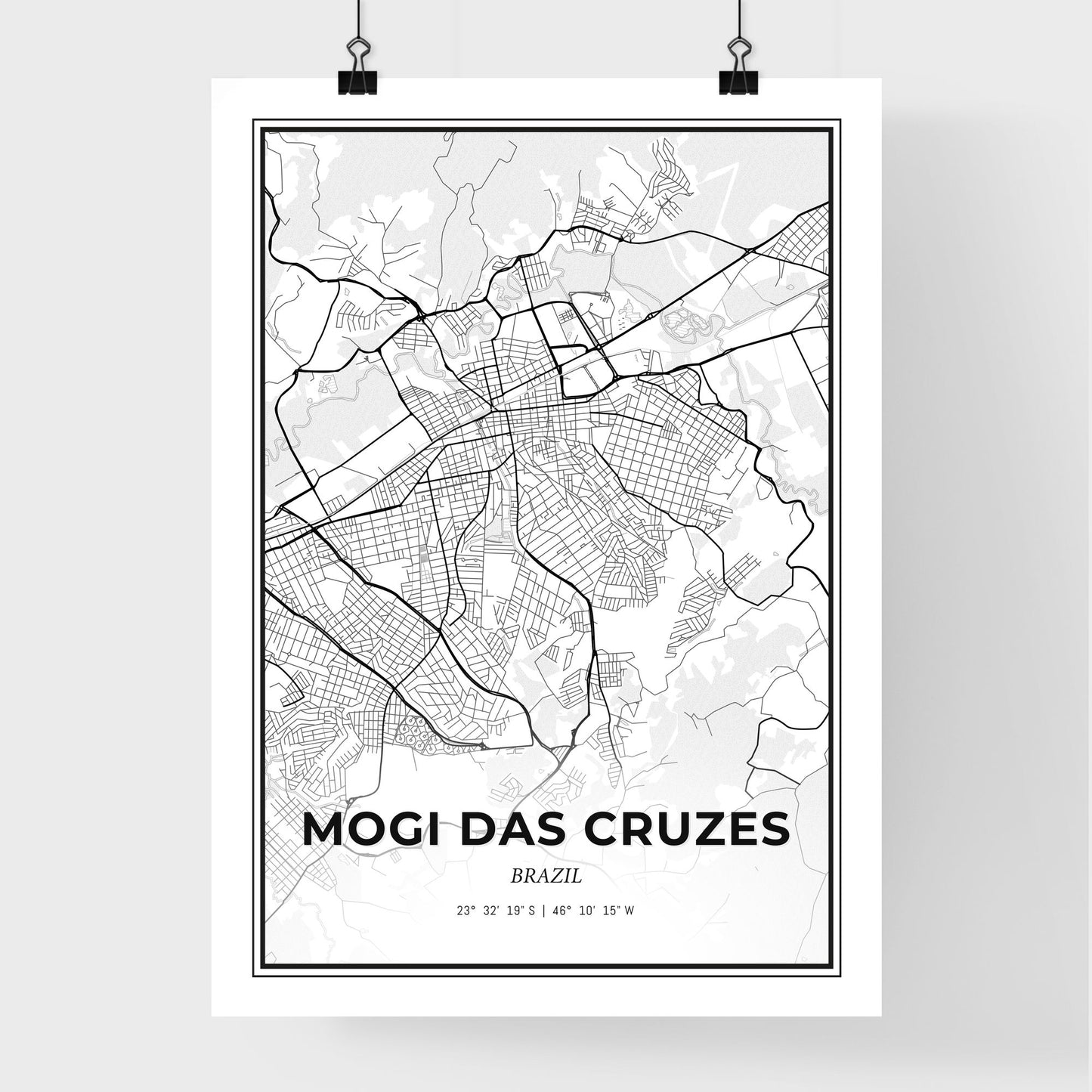 Mogi das Cruzes Brazil - Premium City Map Poster