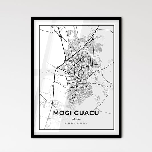 Mogi Guacu Brazil - Scandinavian Style City Map for Modern Home Decor