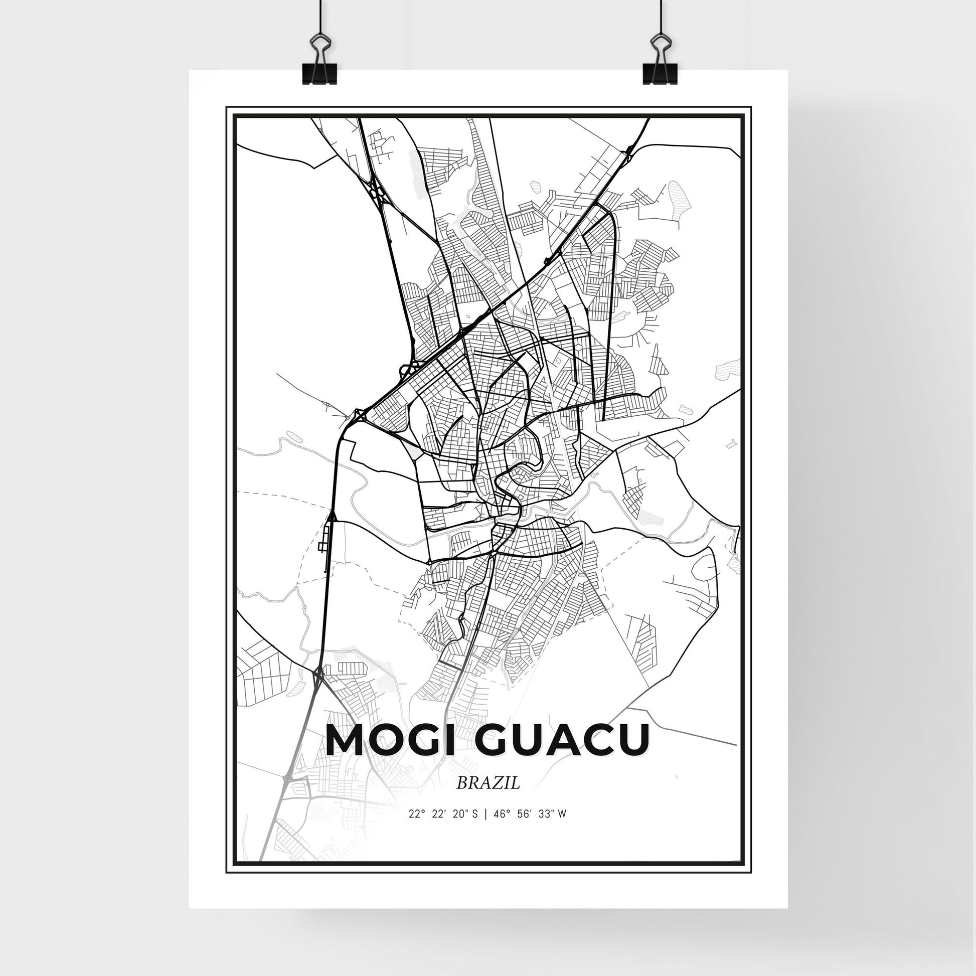 Mogi Guacu Brazil - Premium City Map Poster