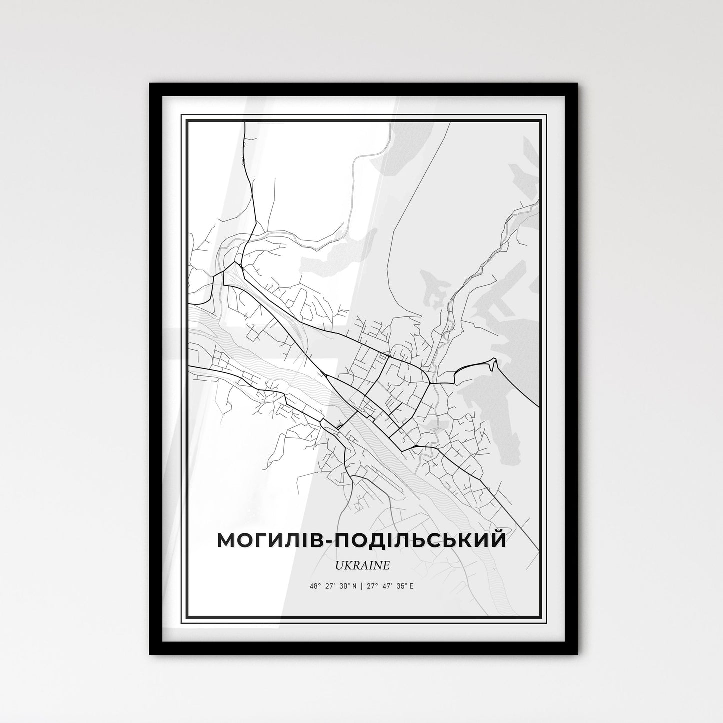 Mohyliv-Podilskyi Ukraine - Scandinavian Style City Map for Modern Home Decor