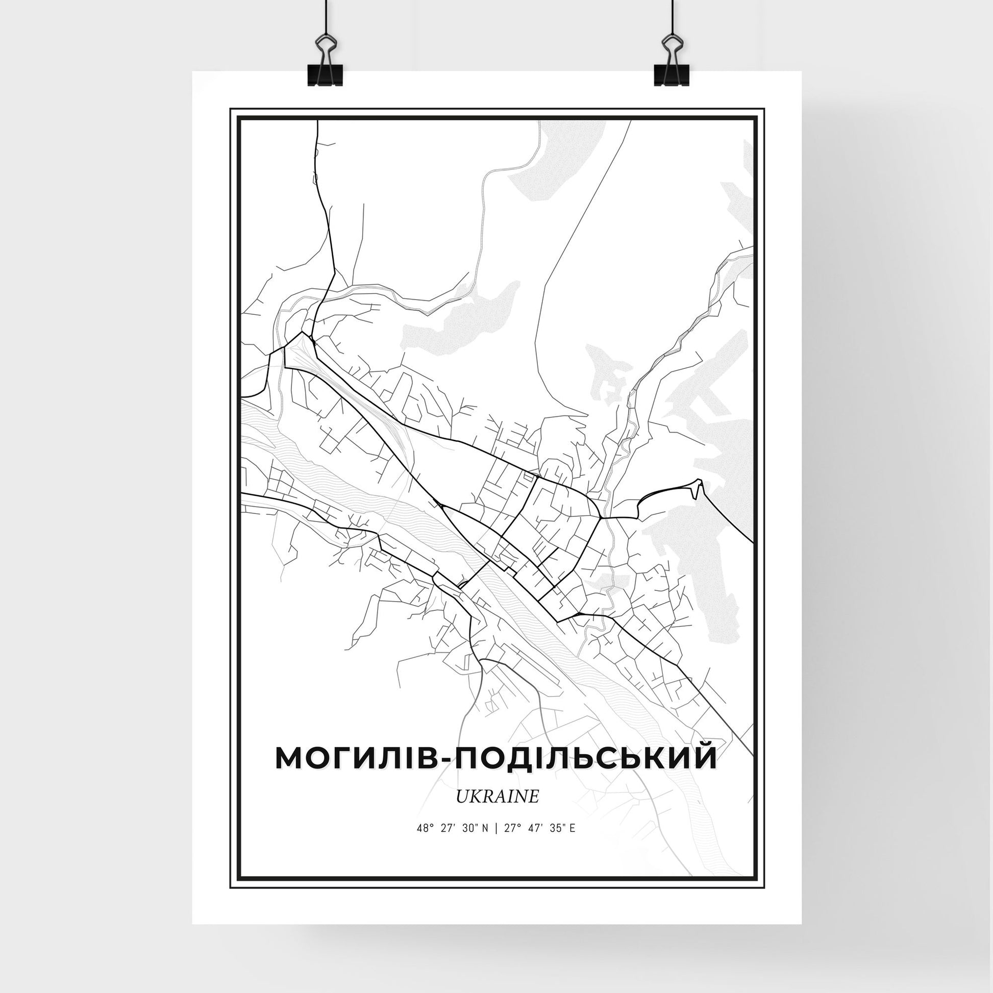 Mohyliv-Podilskyi Ukraine - Premium City Map Poster