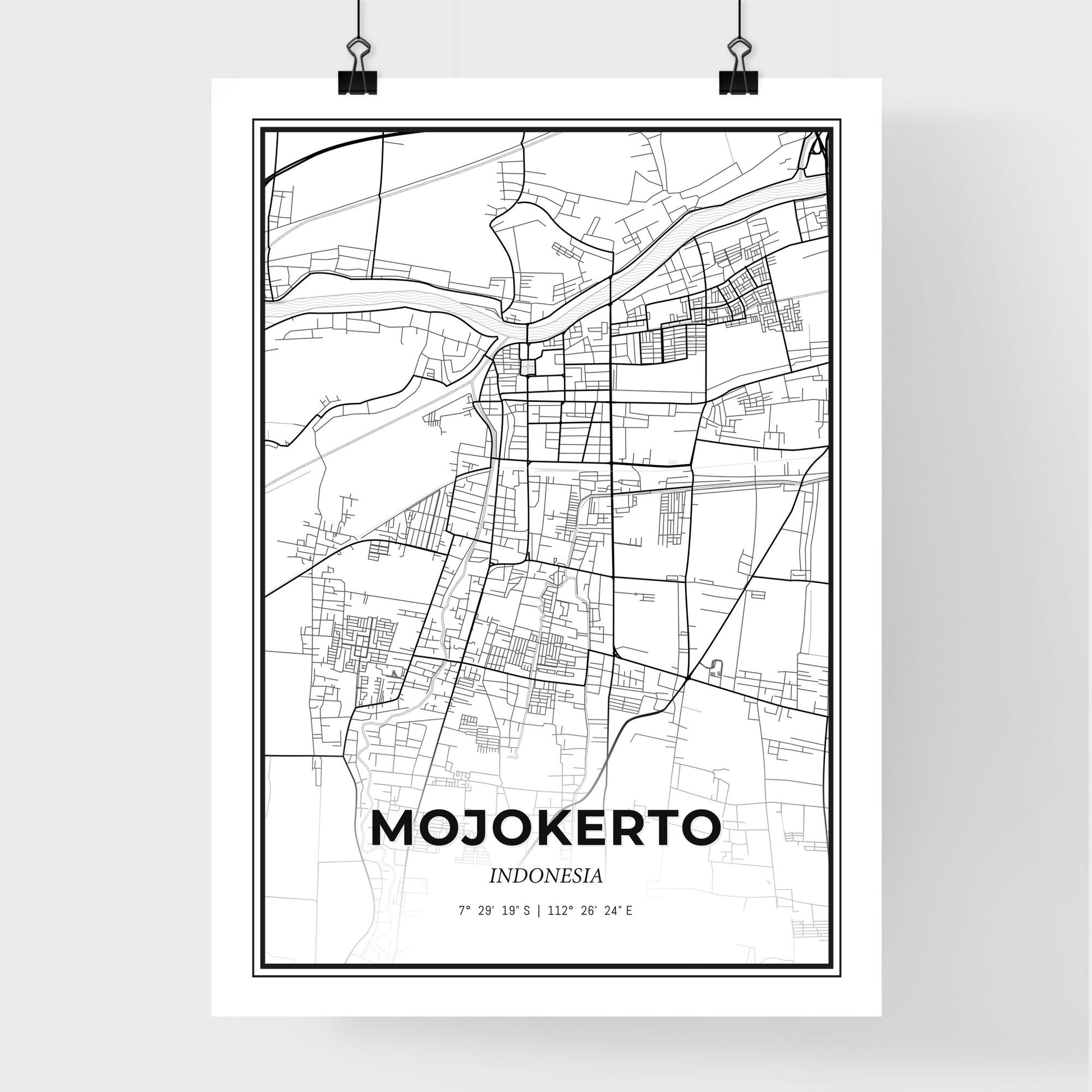 Mojokerto Indonesia - Premium City Map Poster