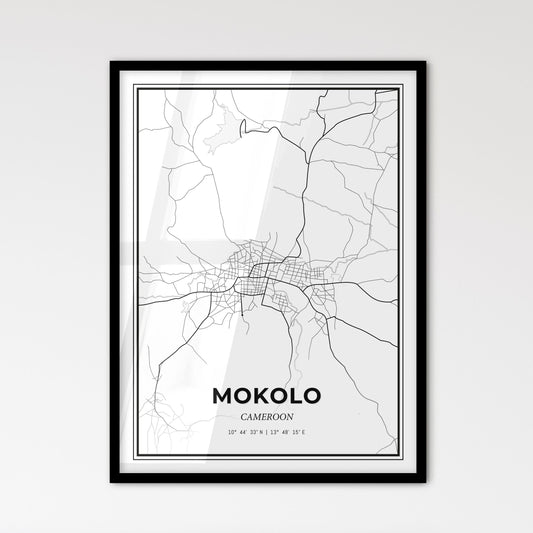 Mokolo Cameroon - Scandinavian Style City Map for Modern Home Decor