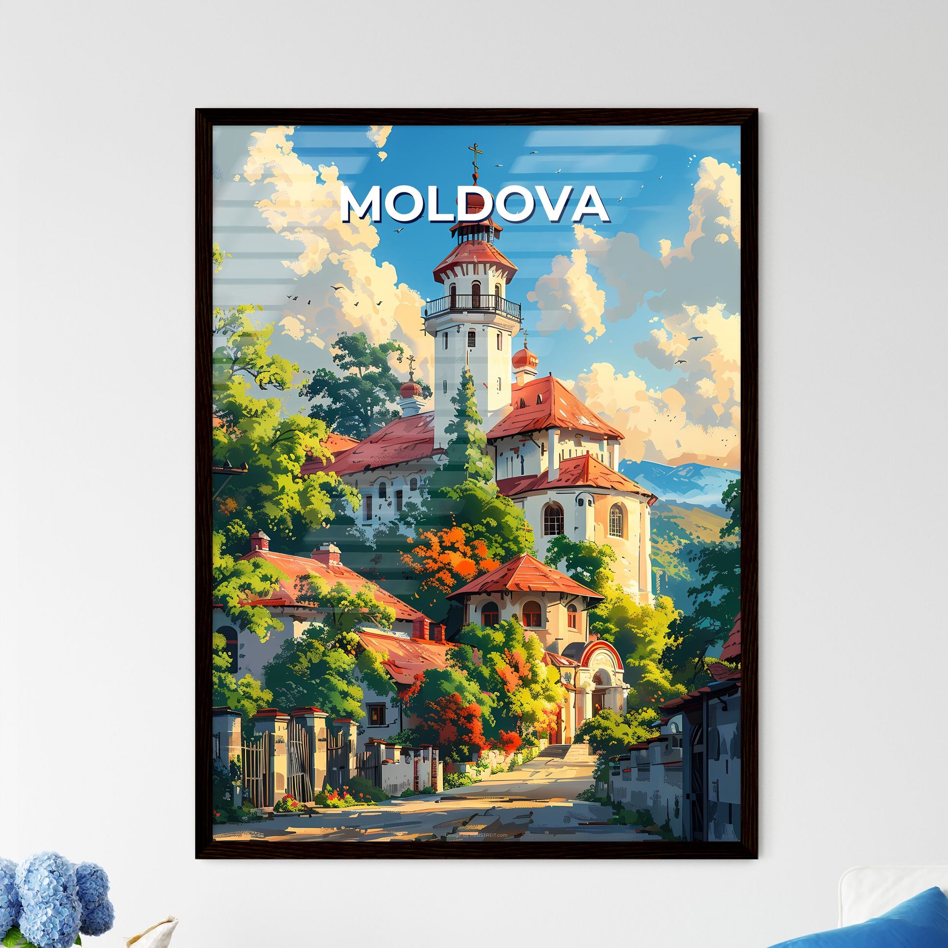 Moldova Europe Building Tower Architecture Wall Art Painting Vivid Oil Painting Art