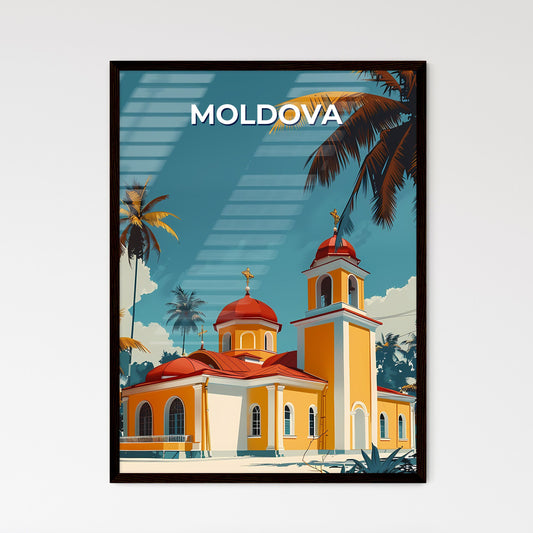 Vivid Ecclesiastical Art: Moldovan Church Painting with Palm Trees, European Architecture, Cultural Heritage, Travel Inspiration