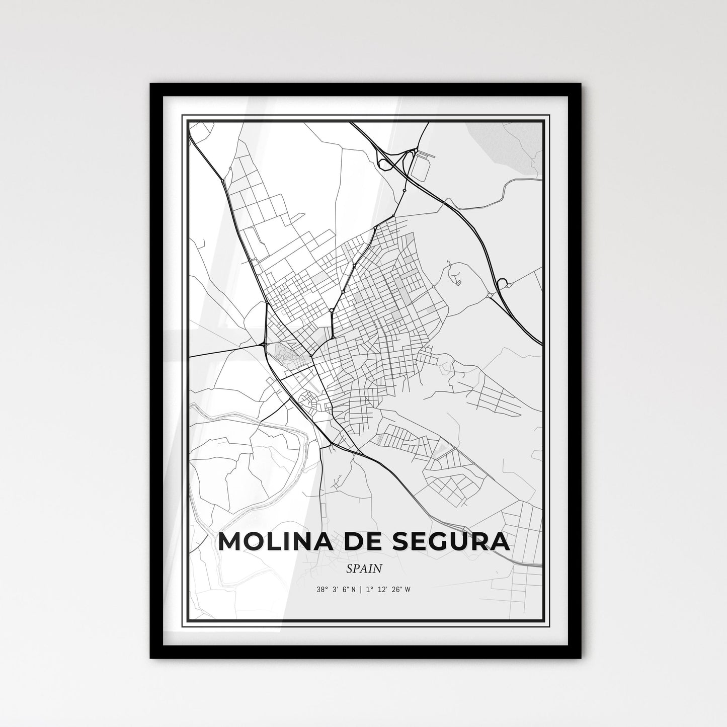 Molina de Segura Spain - Scandinavian Style City Map for Modern Home Decor