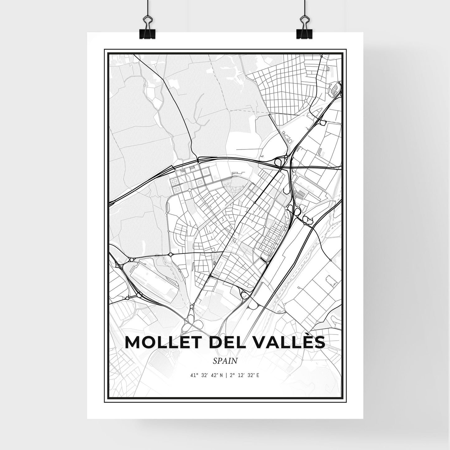 Mollet del Vallès Spain - Premium City Map Poster