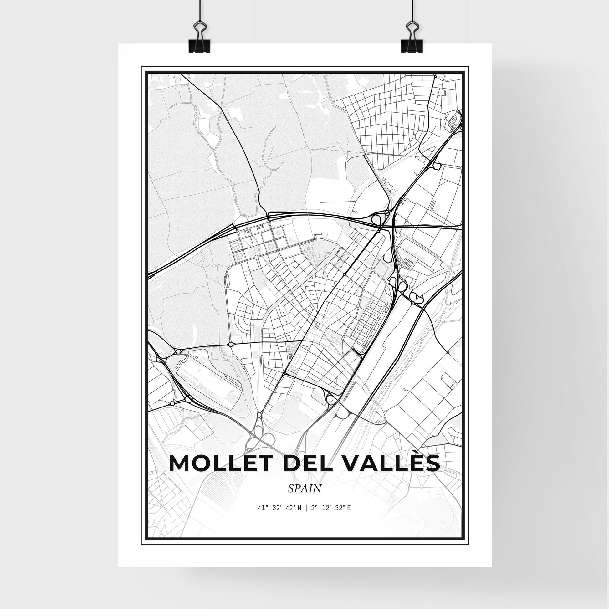 Mollet del Vallès Spain - Premium City Map Poster