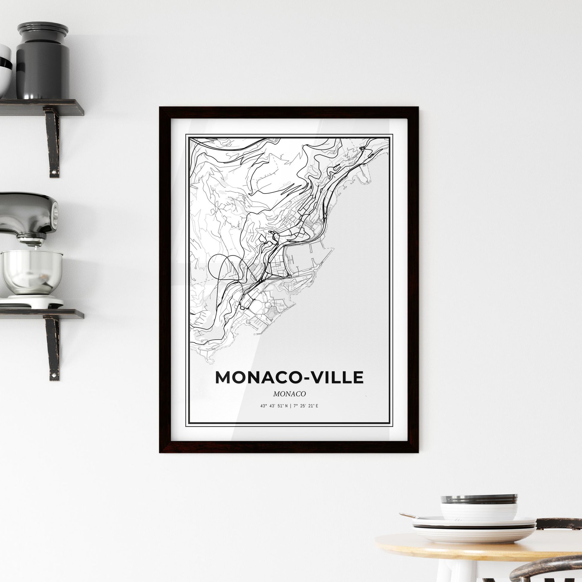 Monaco-Ville Monaco - Minimal City Map