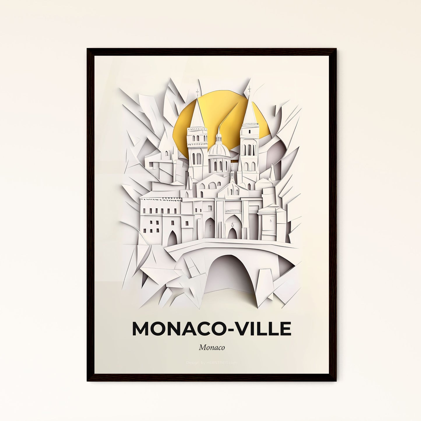 Vivid Monaco-Ville, Monaco - a paper cut of a castle with a sun in the background