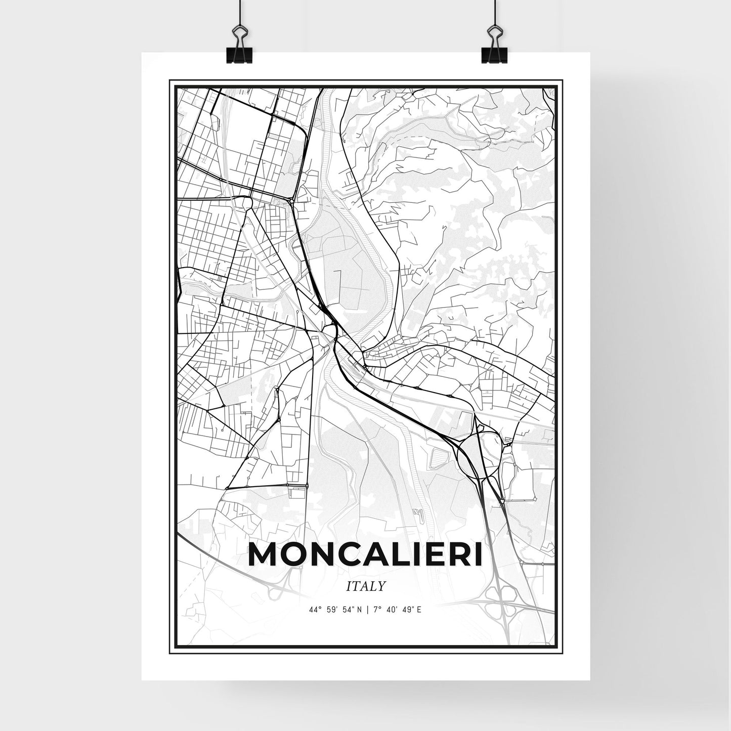 Moncalieri Italy - Premium City Map Poster