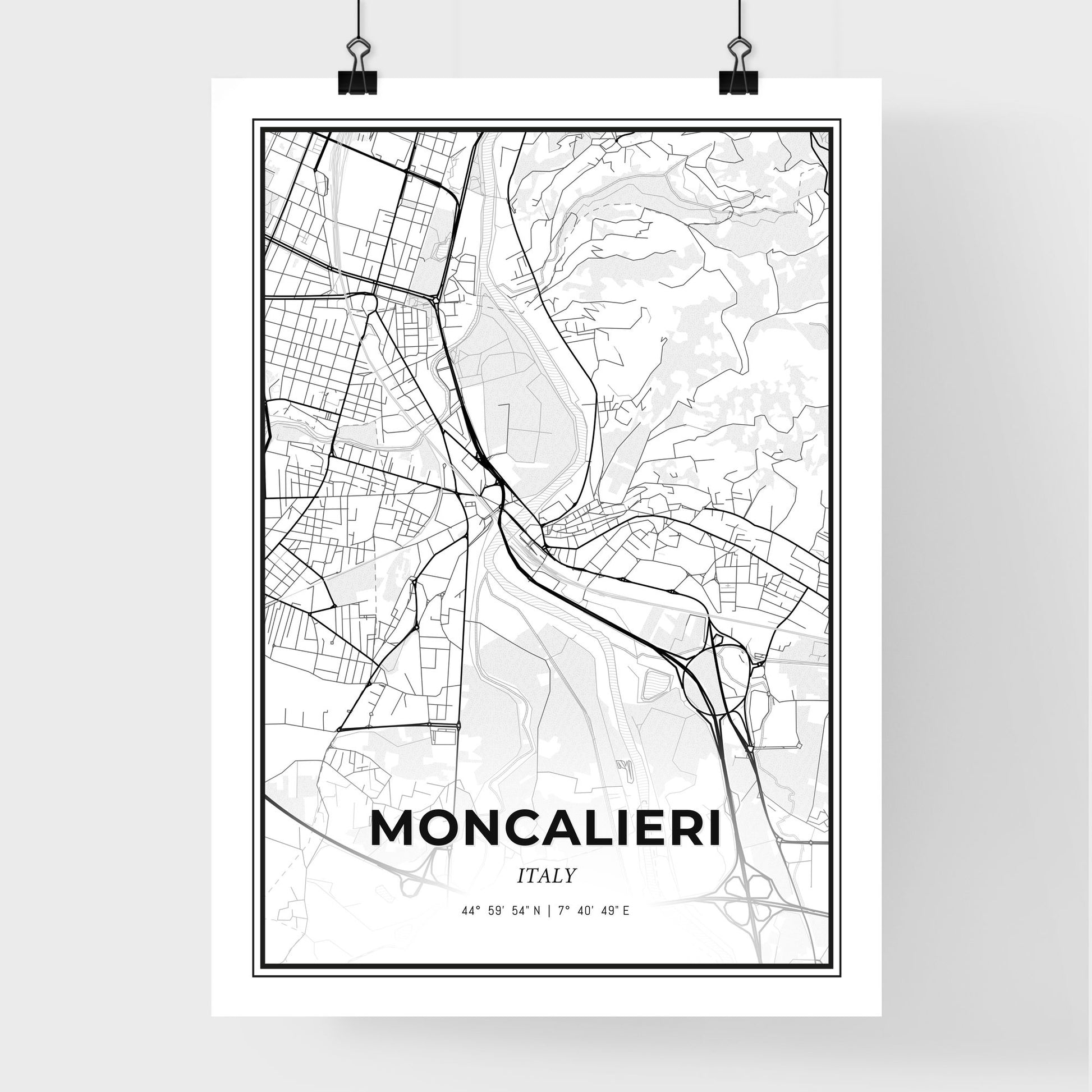 Moncalieri Italy - Premium City Map Poster