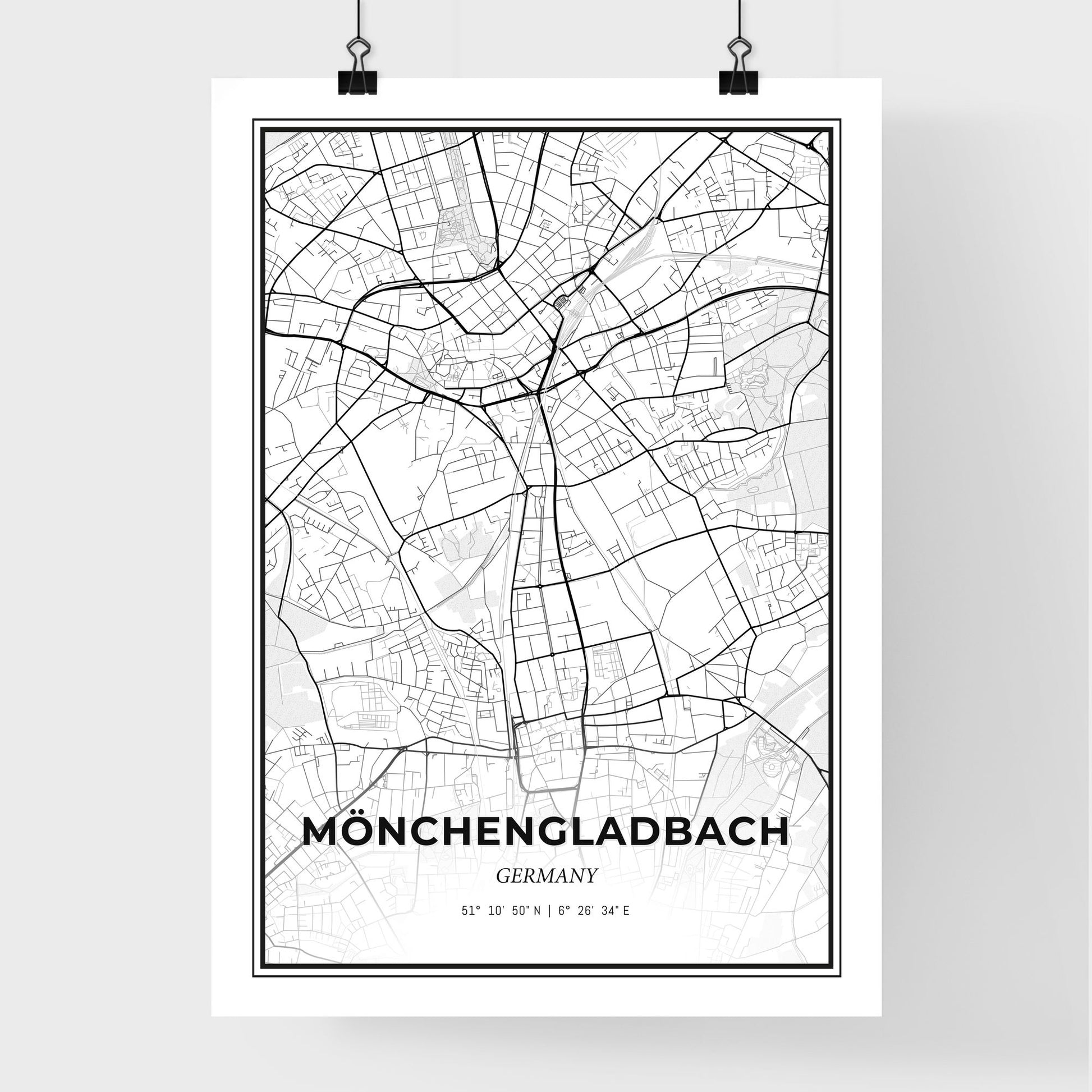 Monchengladbach Germany - Premium City Map Poster