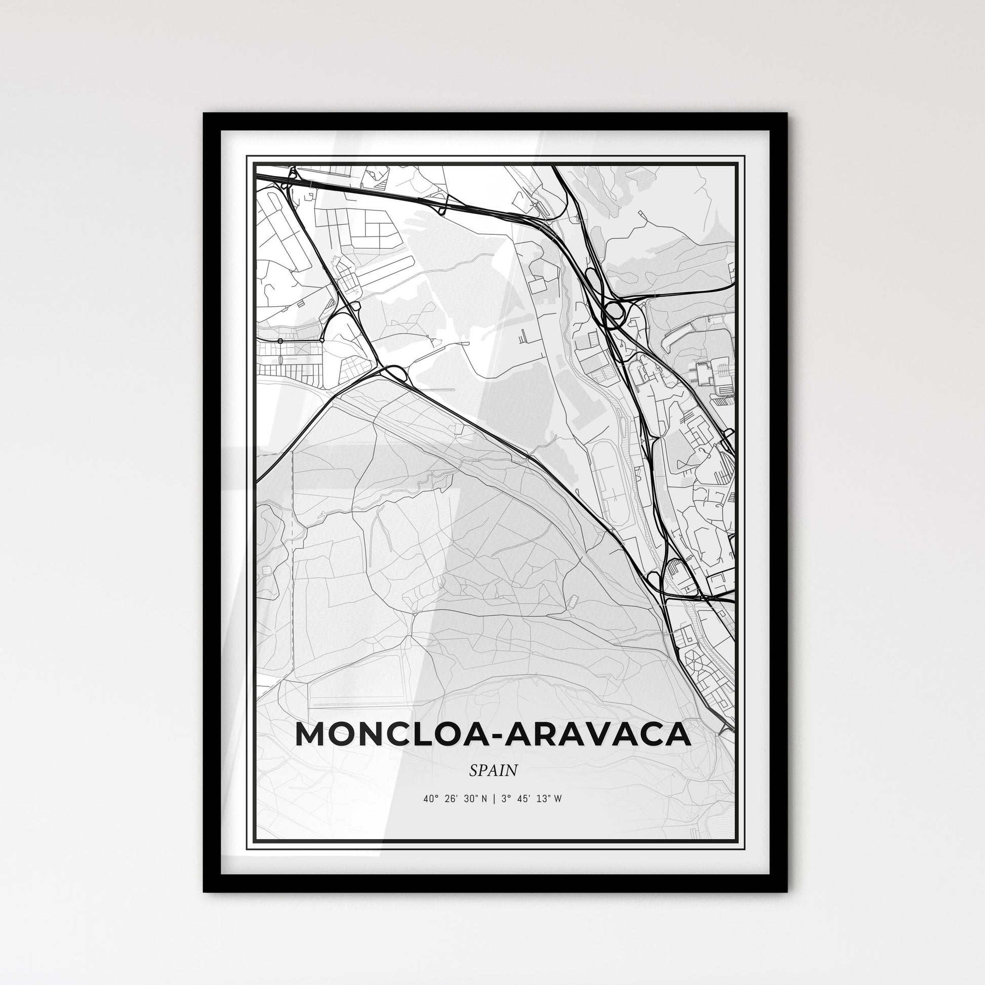 Moncloa-Aravaca Spain - Scandinavian Style City Map for Modern Home Decor