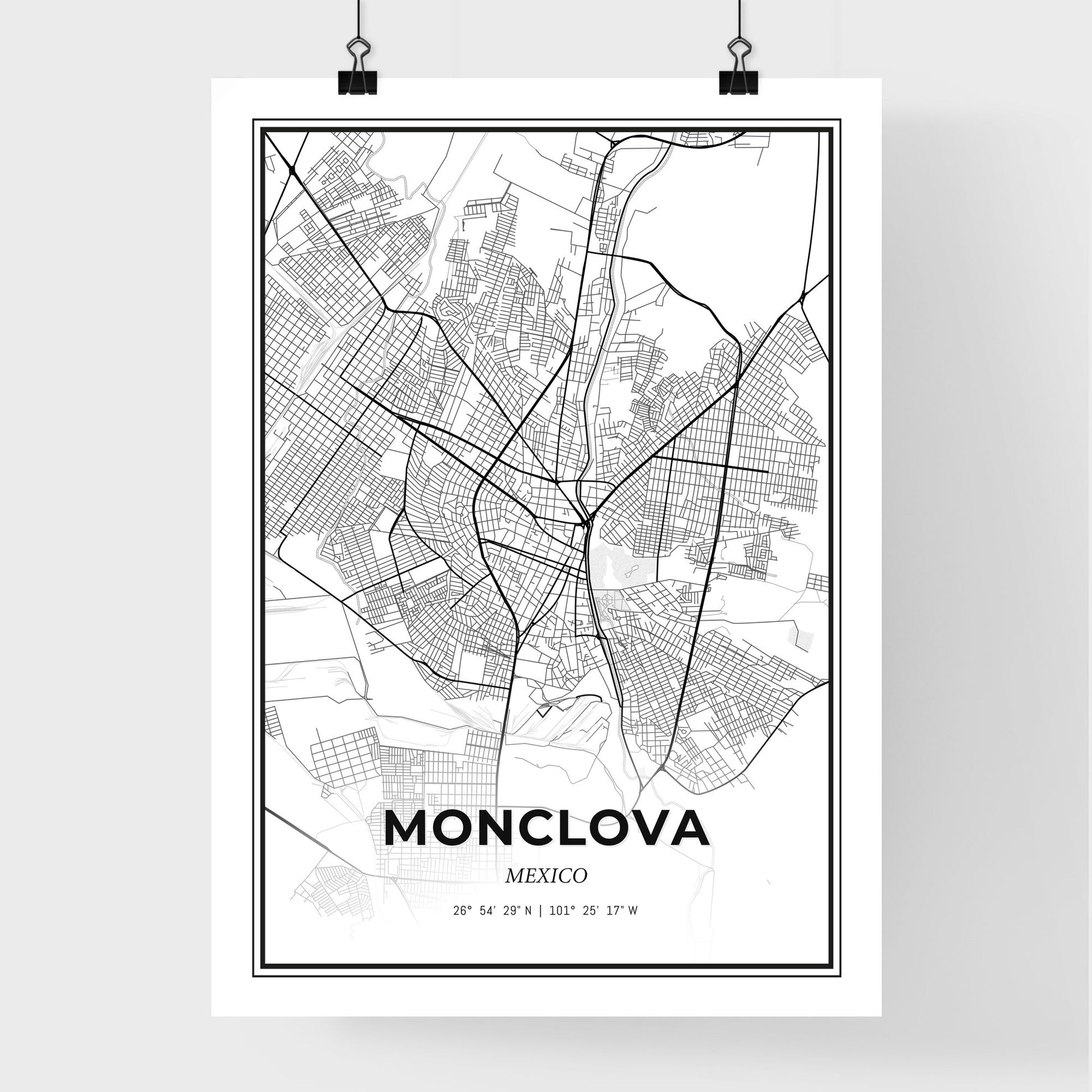 Monclova Mexico - Premium City Map Poster