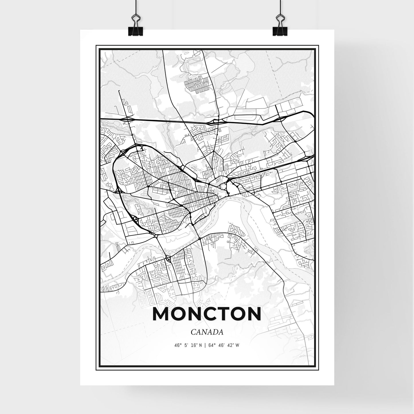 Moncton Canada - Premium City Map Poster