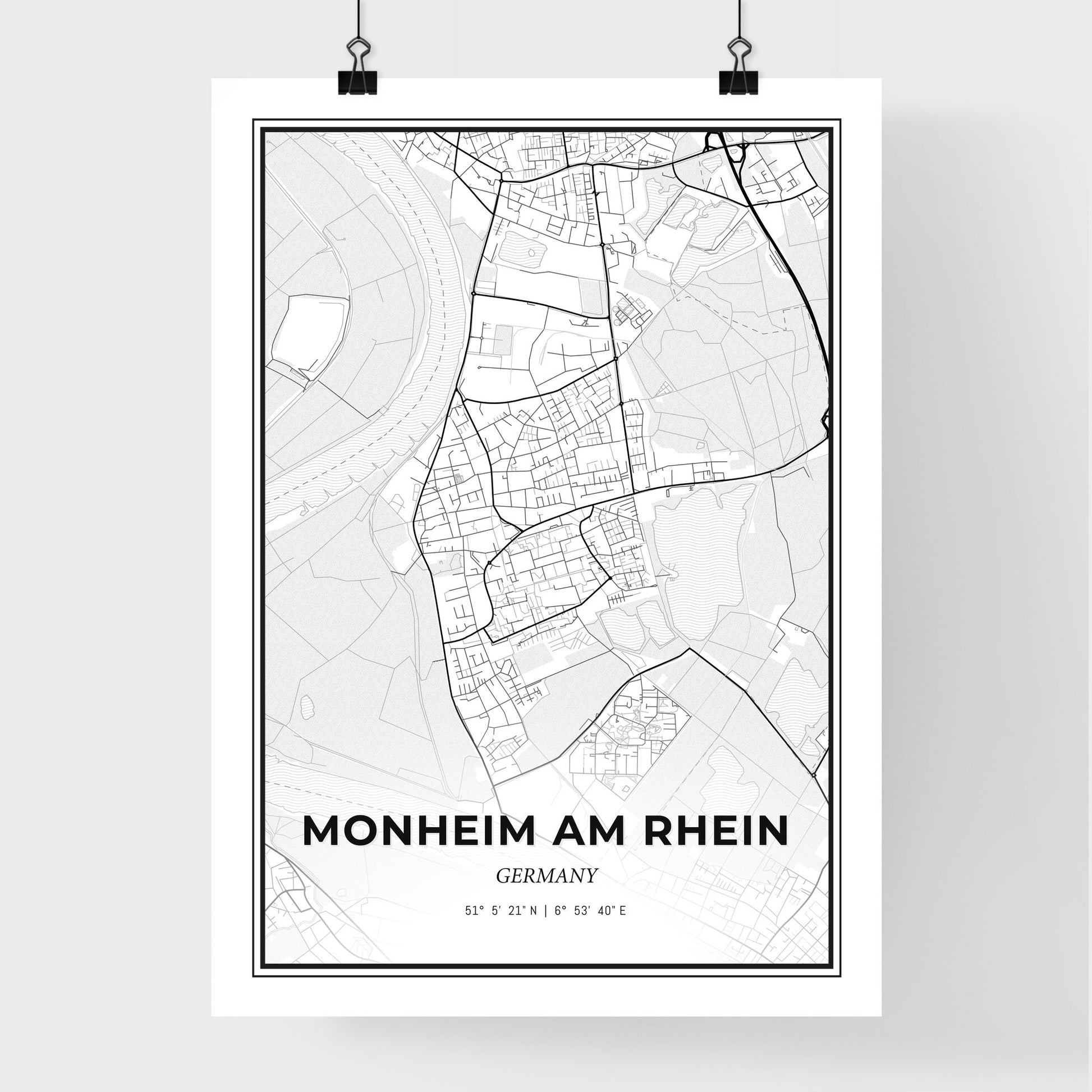 Monheim am Rhein Germany - Premium City Map Poster