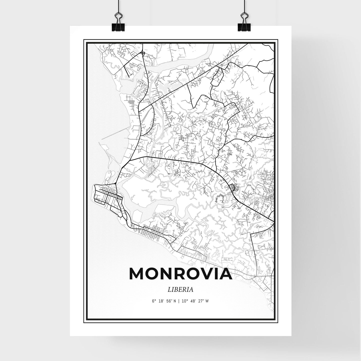 Monrovia Liberia - Premium City Map Poster