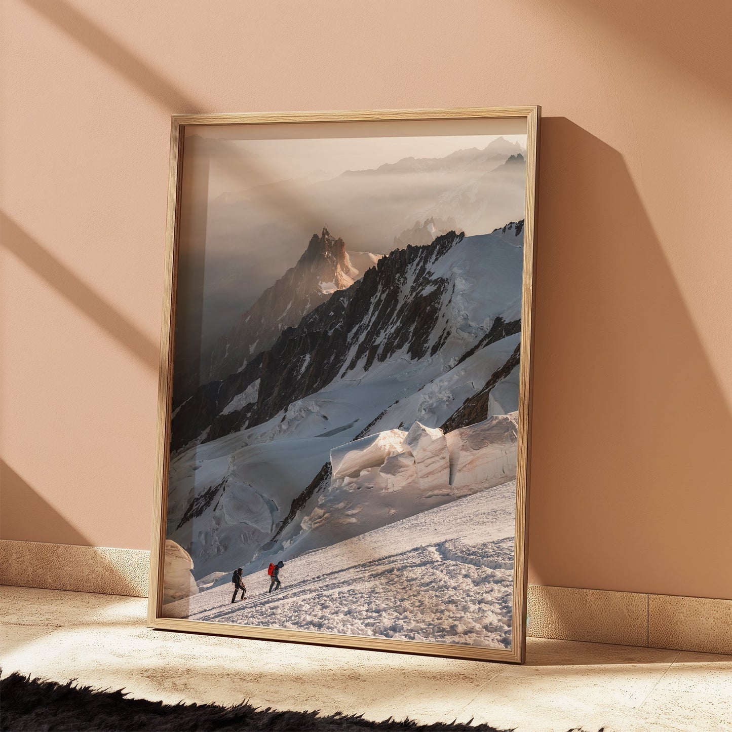 Mountaineers on Mont Blanc Print – Alpine Adventure Wall Art