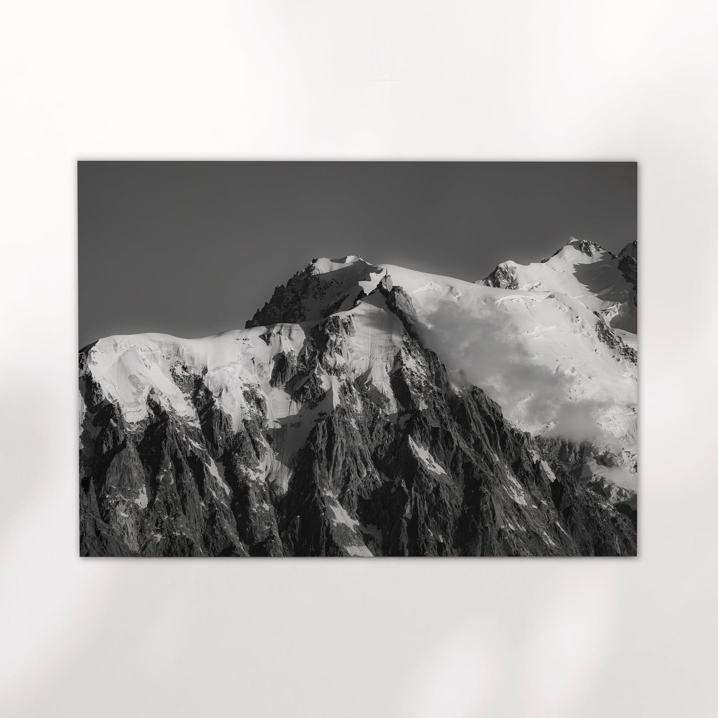 Aiguille du Midi Wall Art - Black and White Chamonix Mountain Photography Print