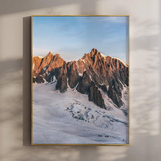 Mont Blanc du Tacul Wall Art Print – Chamonix Golden Hour Print
