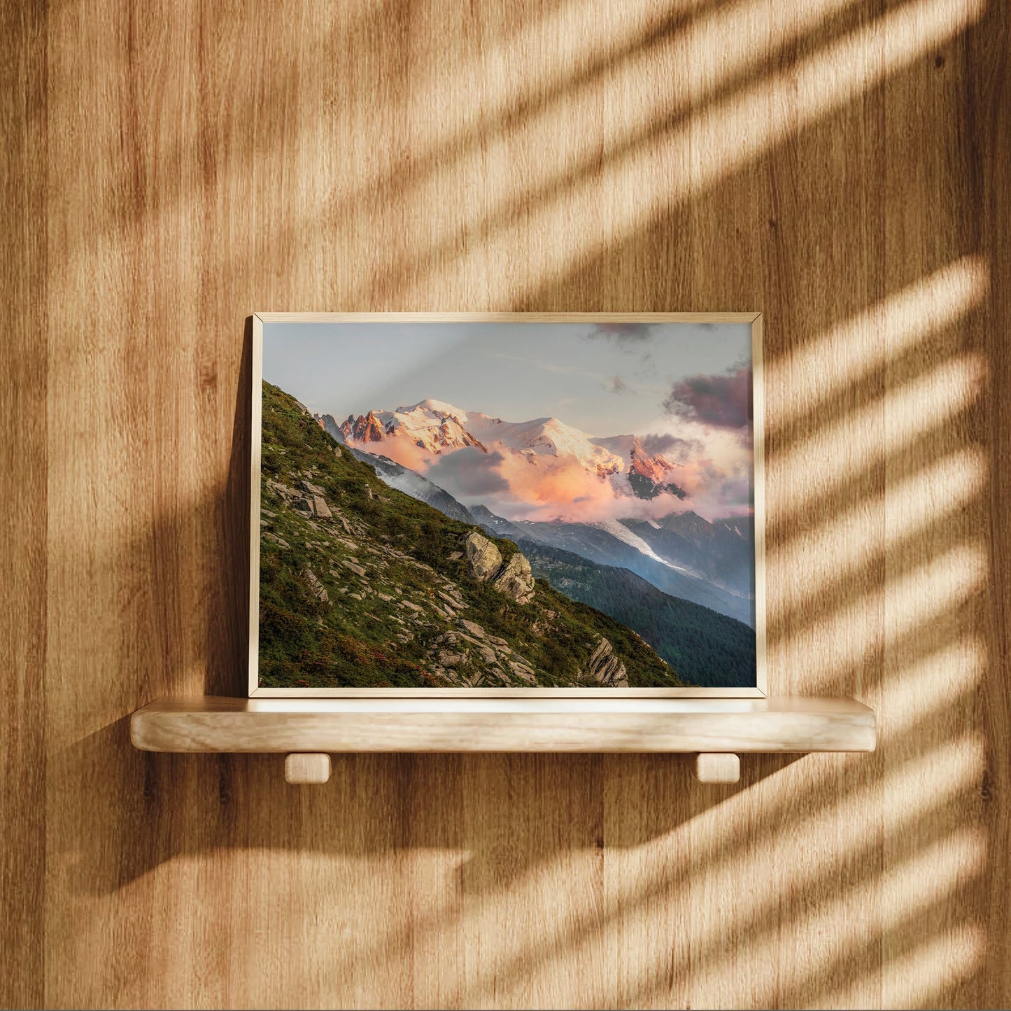 Mont Blanc Massif Sunset Wall Art Print - Chamonix Print