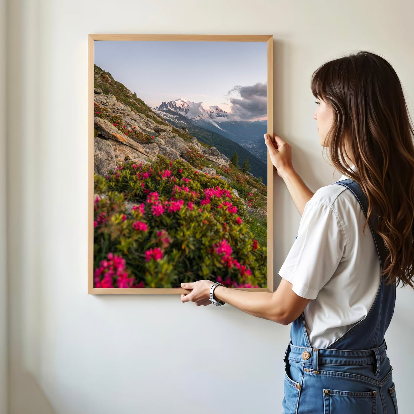 Mont Blanc Massif Wall Art - Chamonix Flowers Print