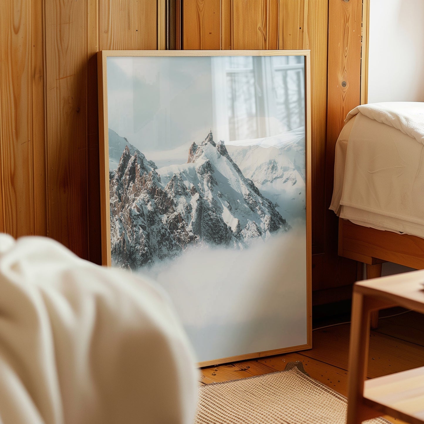 Aiguille du Midi Print - Stunning Winter Mountain Scene in Chamonix