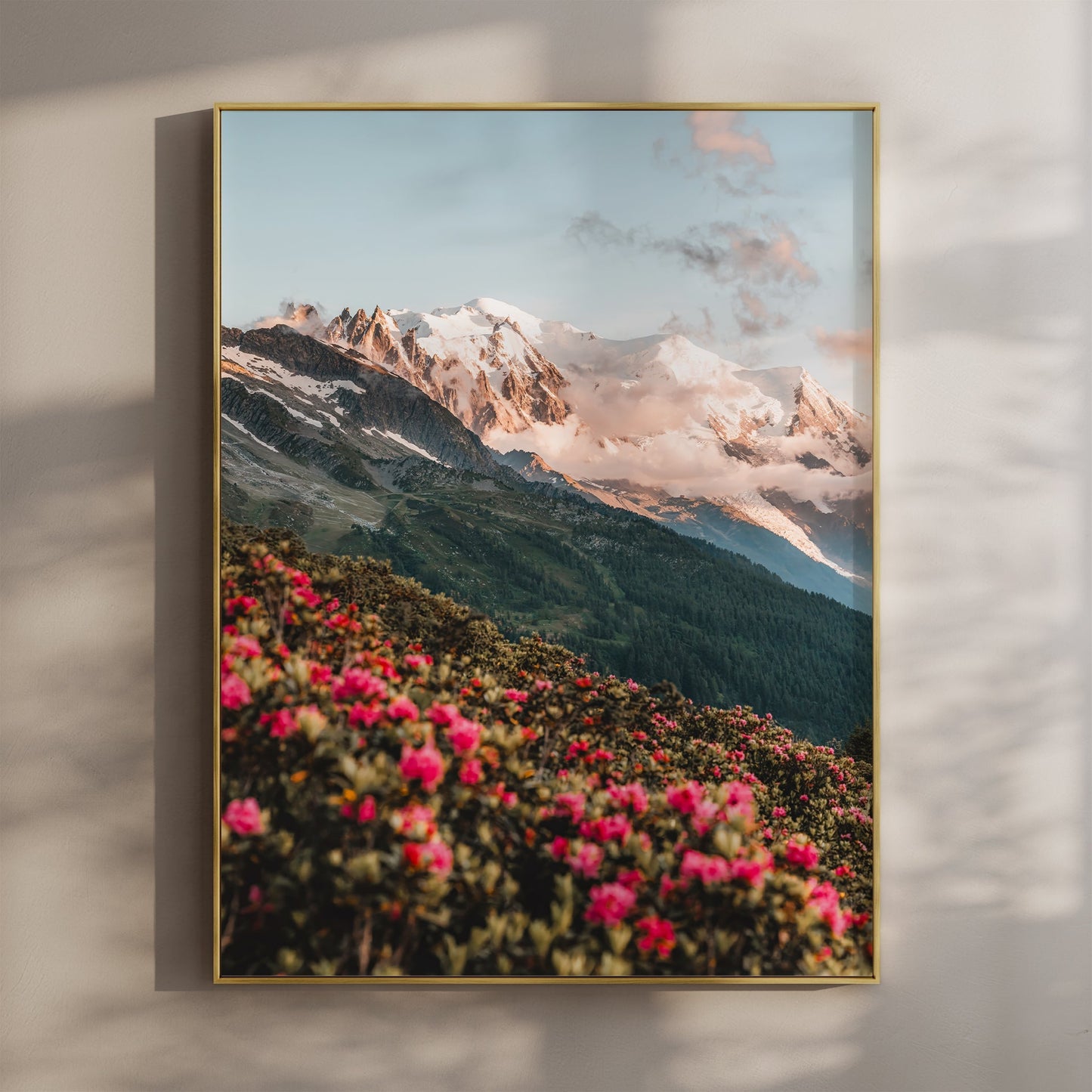 Mont Blanc Print – Floral French Alps Landscape Wall Art