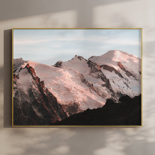 Mont Blanc Massif Sunset Wall Art - Chamonix Photography Print