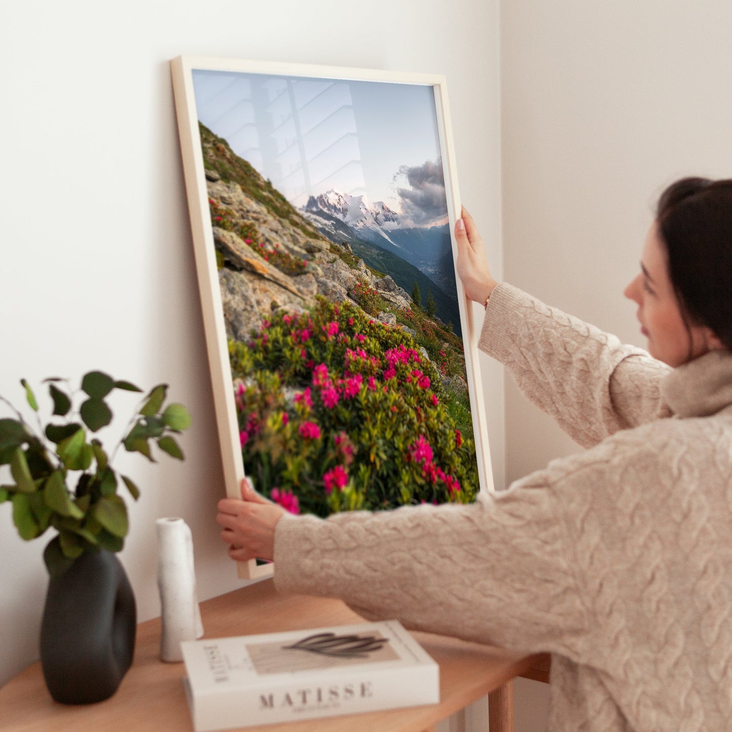 Mont Blanc Massif Wall Art - Chamonix Flowers Print