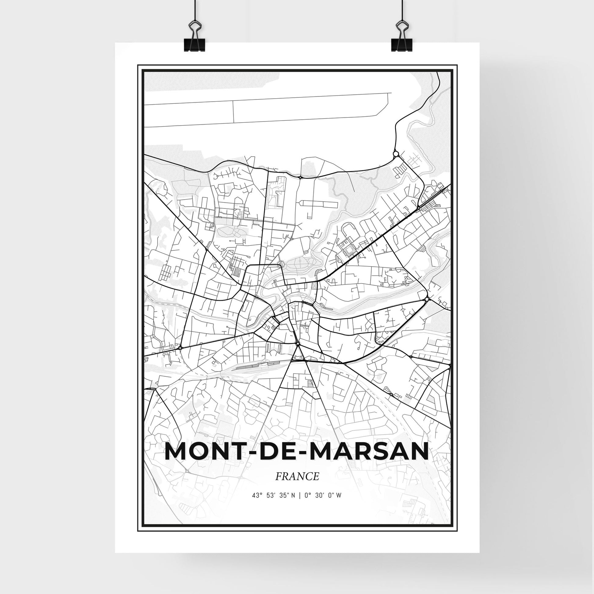 Mont-de-Marsan France - Premium City Map Poster