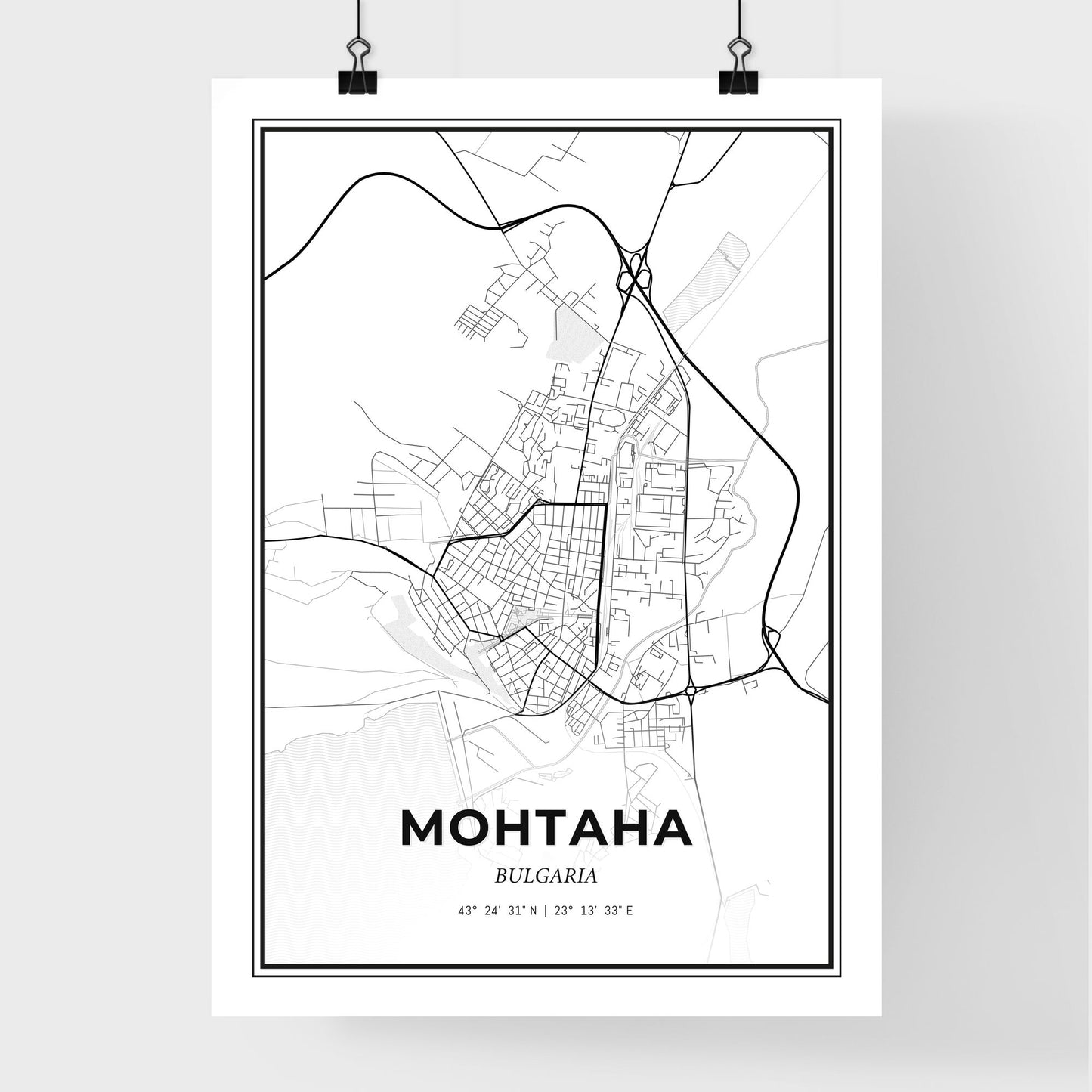 Montana Bulgaria - Premium City Map Poster