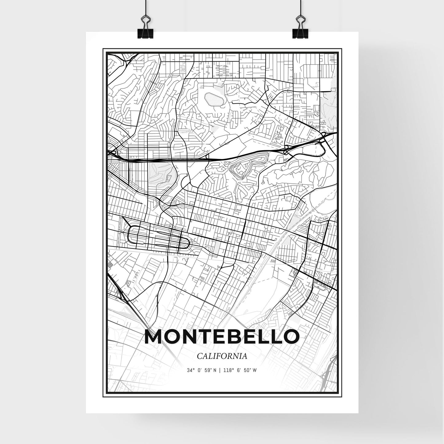 Montebello California - Premium City Map Poster