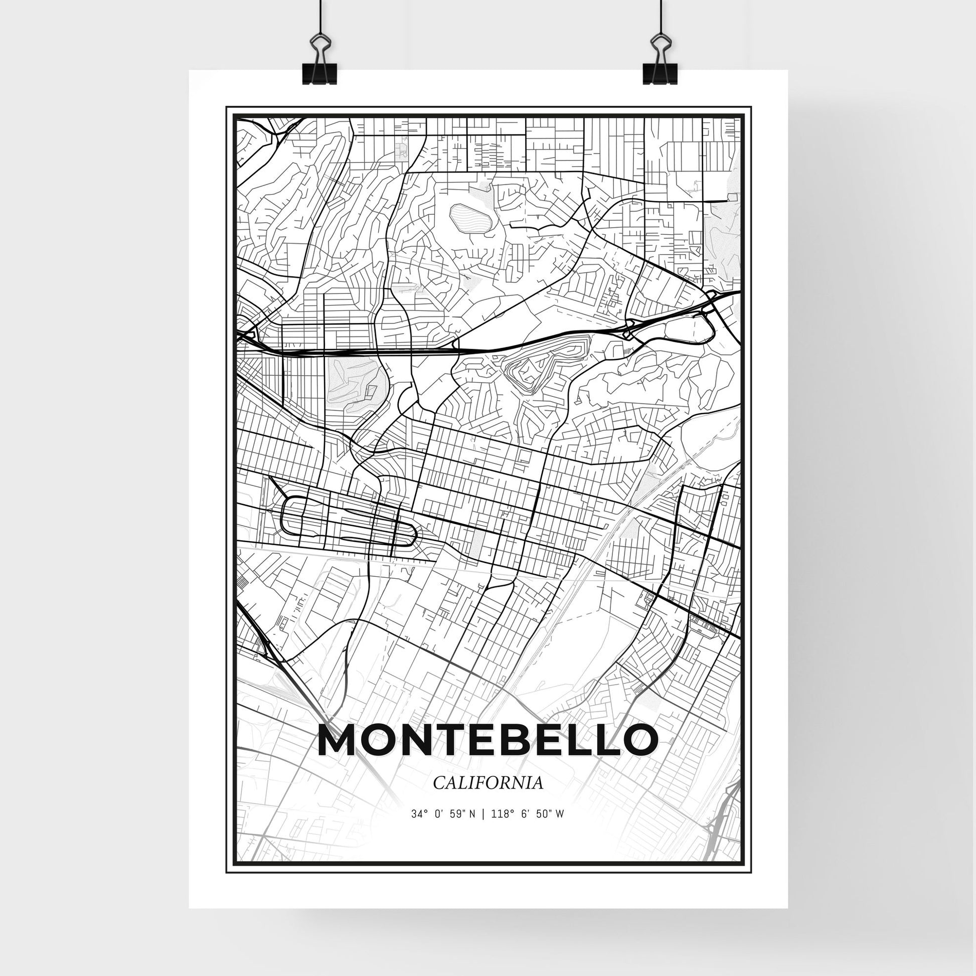 Montebello California - Premium City Map Poster