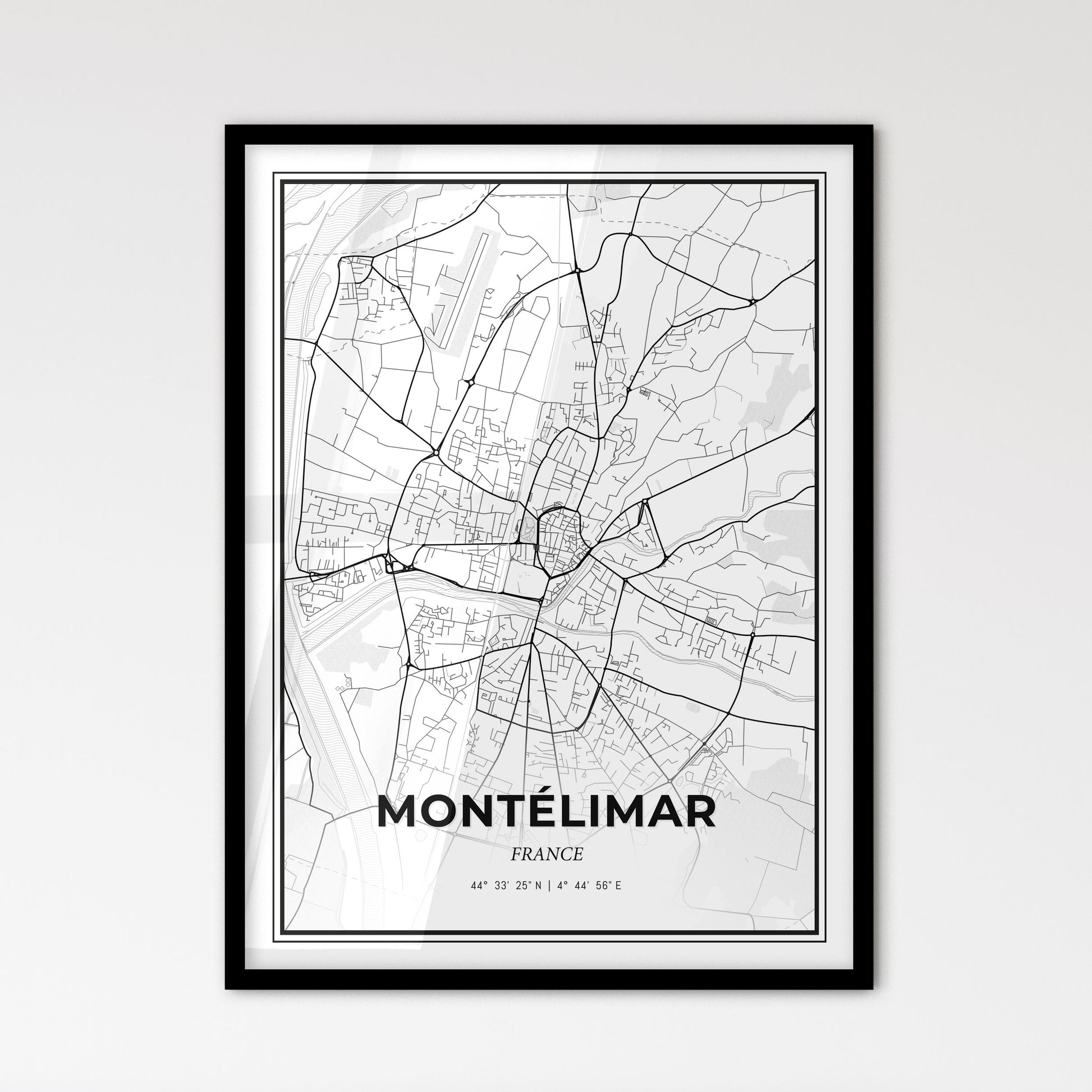 Montélimar France - Scandinavian Style City Map for Modern Home Decor