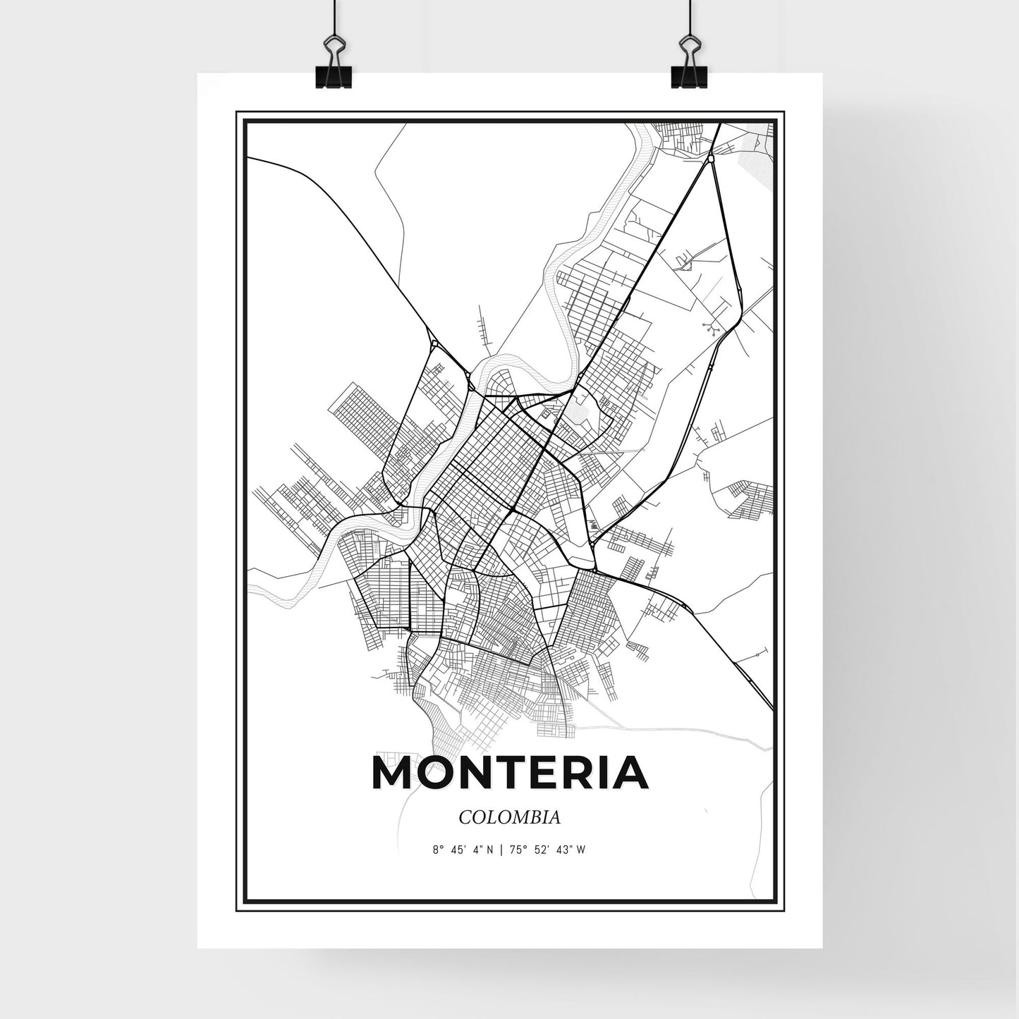 Monteria Colombia - Premium City Map Poster