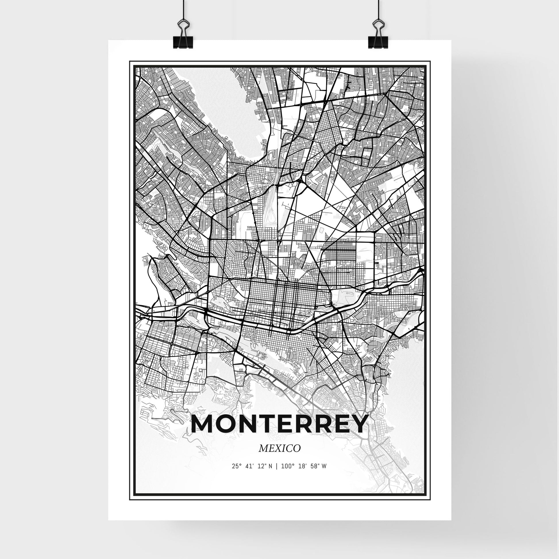 Monterrey Mexico - Premium City Map Poster