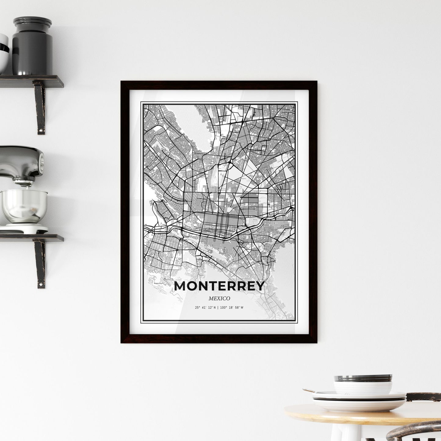 Monterrey Mexico - Minimal City Map