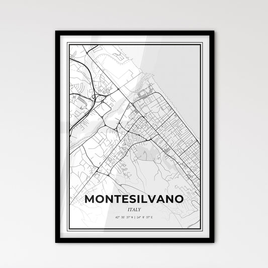 Montesilvano Italy - Scandinavian Style City Map for Modern Home Decor