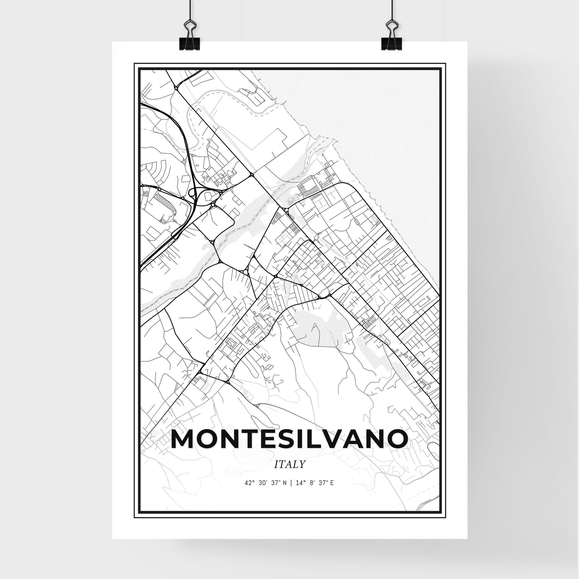 Montesilvano Italy - Premium City Map Poster