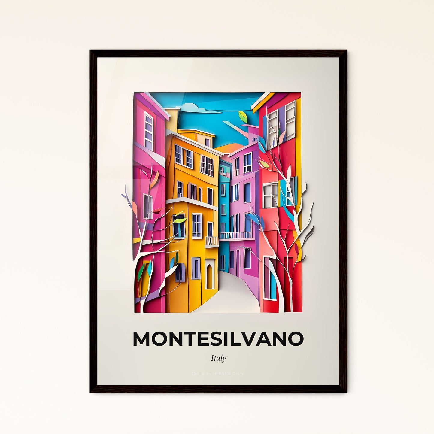 Vivid Montesilvano, Italy - a colorful city with a bird flying over it