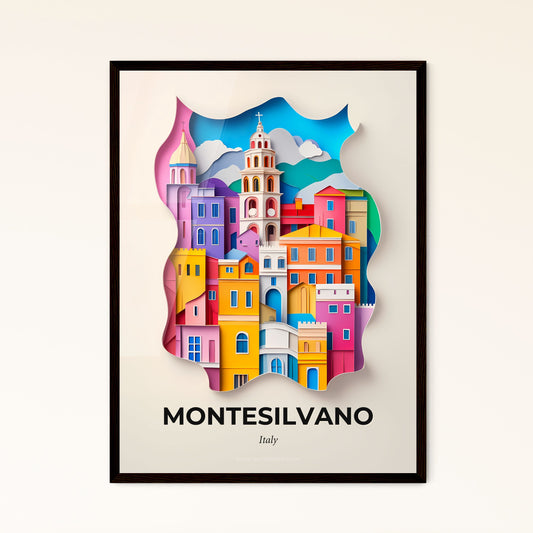 Vivid Montesilvano, Italy - a paper cut of a city with a clock tower