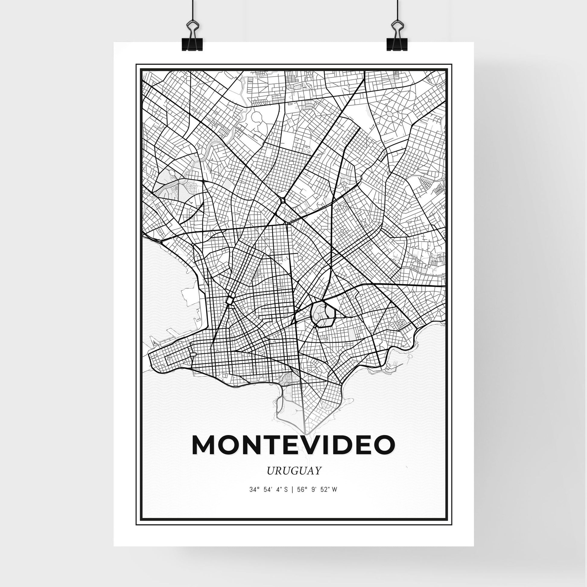 Montevideo Uruguay - Premium City Map Poster